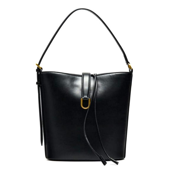 Zara Handbags - 🥀Zara black bag/olive interior